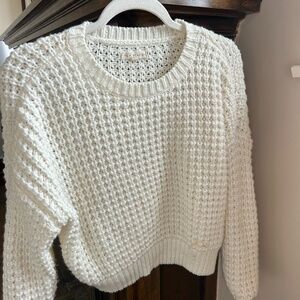 crochet white sweater